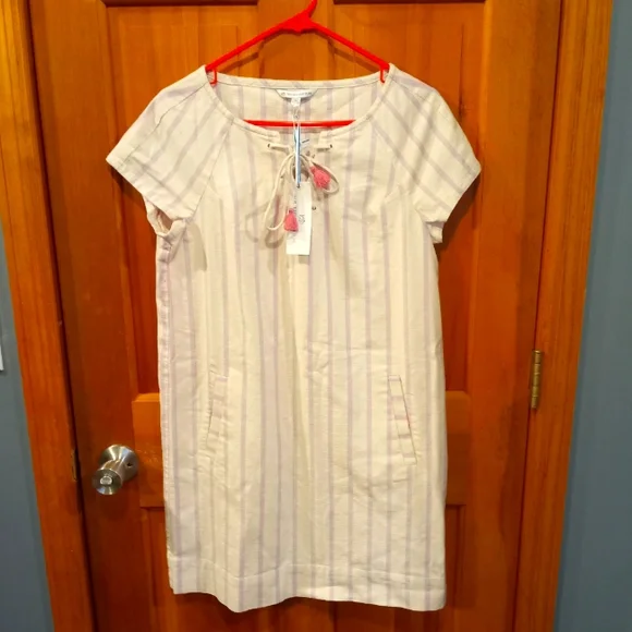 NWT Southern Tide pink blue striped cotton dress size S - Picture 1 of 6